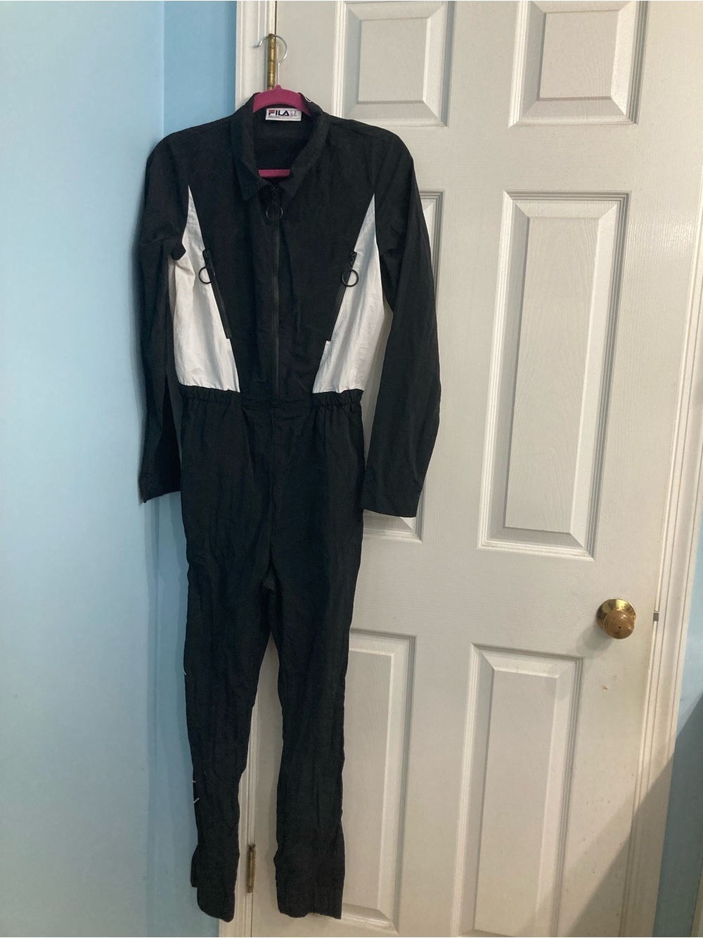 FILA Black Jumpsuit with White Side Panels
